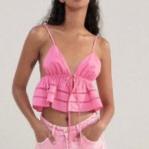 Zara pink babydoll cropped tank